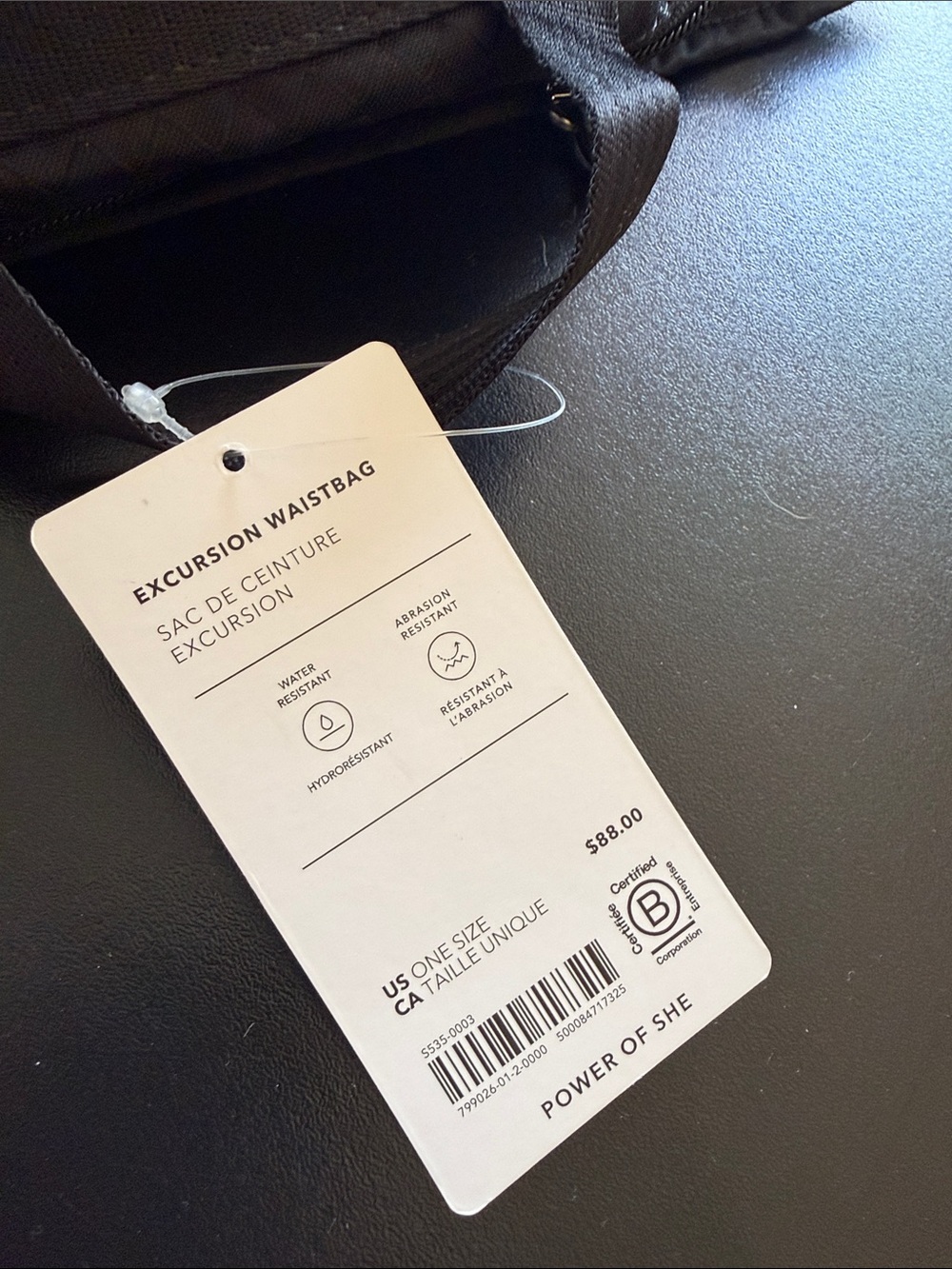Athleta Excursion Waistbag Black Travel Waist Sling Bag - Picture 9 of 9